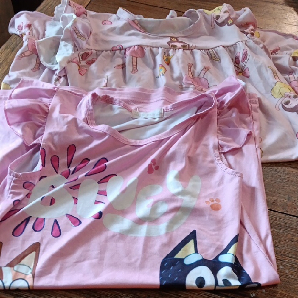 Pink Kids Pajamas with Cartoon Print